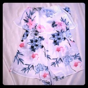 Floral short romper